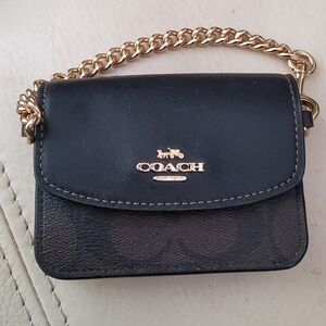 Coach Black and Gold Mini Wristlet